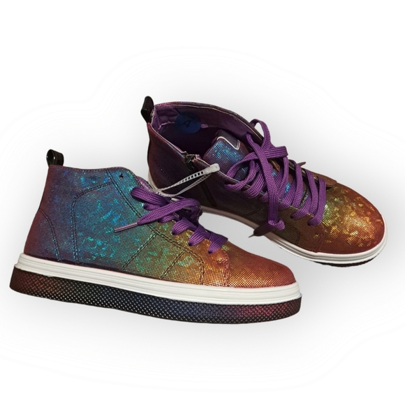 Steve Madden Sneakers Multi-Colored  Mid-Top US Youth Sz 4/Womens Sz 6 NEW - Picture 8 of 9